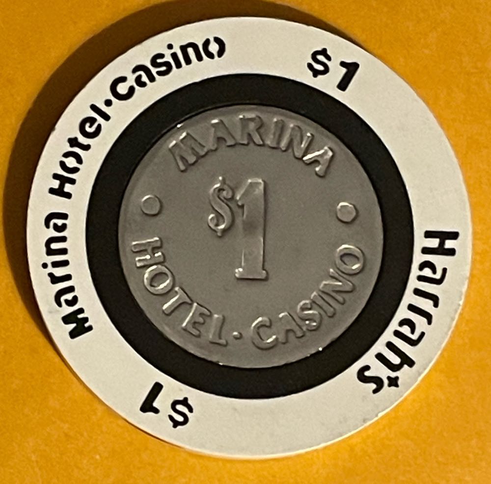 Harrah’s Marina Hotel & Casino AC $1 Casino Chip  coin collectible - Main Image 4