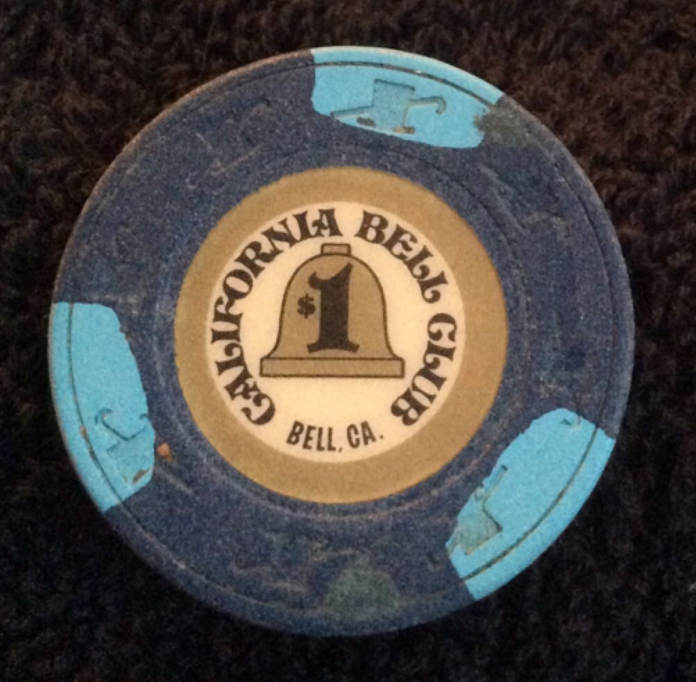 California Bell Club Bell, CA $1 Casino Chip  coin collectible - Main Image 2