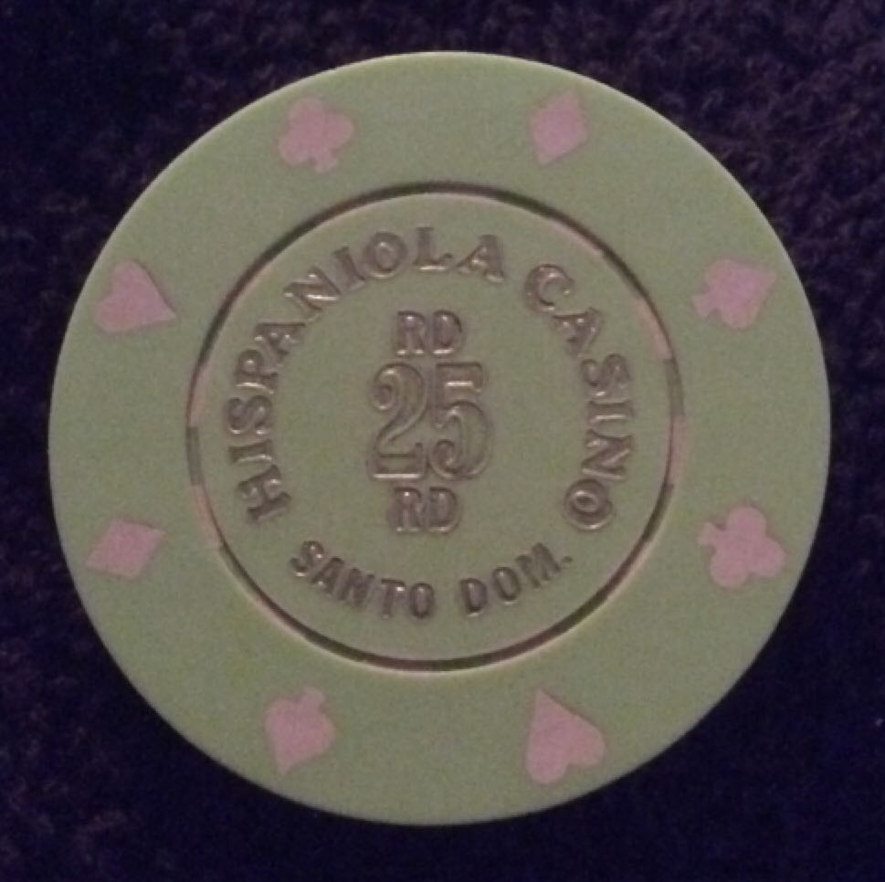Hispaniola Casino Santo Dom. 25 RD Casino Chip  coin collectible - Main Image 2