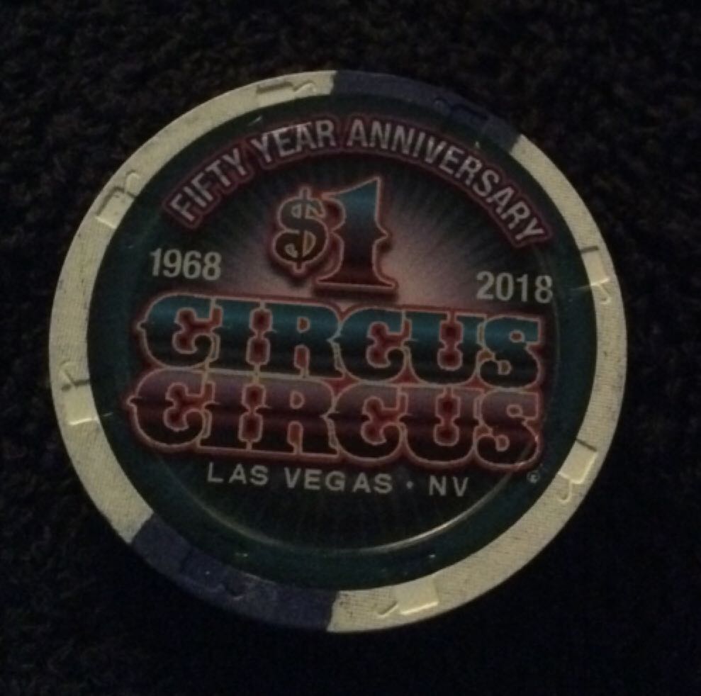 Circus Circus LV 50th Anniversary $1 Casino Chip  coin collectible - Main Image 2
