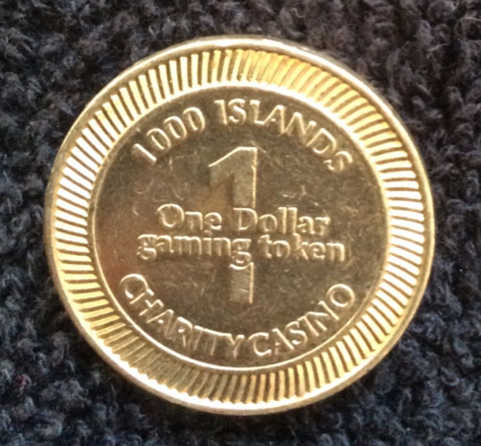1000 Islands Charity Casino, ON $1 Gaming Token  coin collectible - Main Image 2