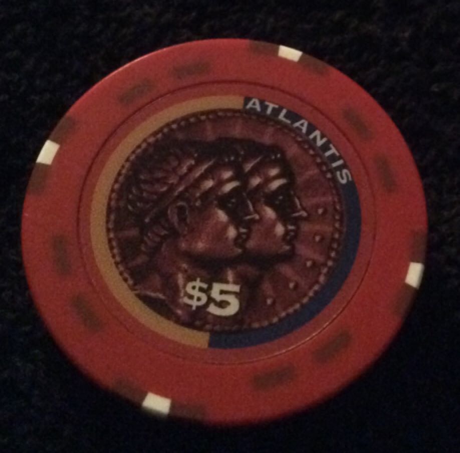Atlantis Paradise Island Casino $5 Casino Chip  coin collectible - Main Image 2