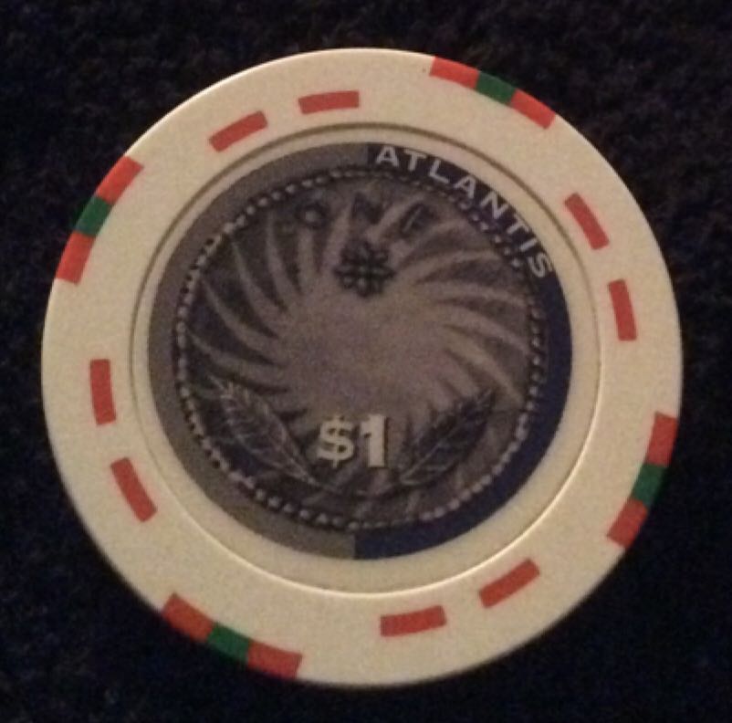 Atlantis Paradise Island Casino $1 Casino Chip  coin collectible - Main Image 2