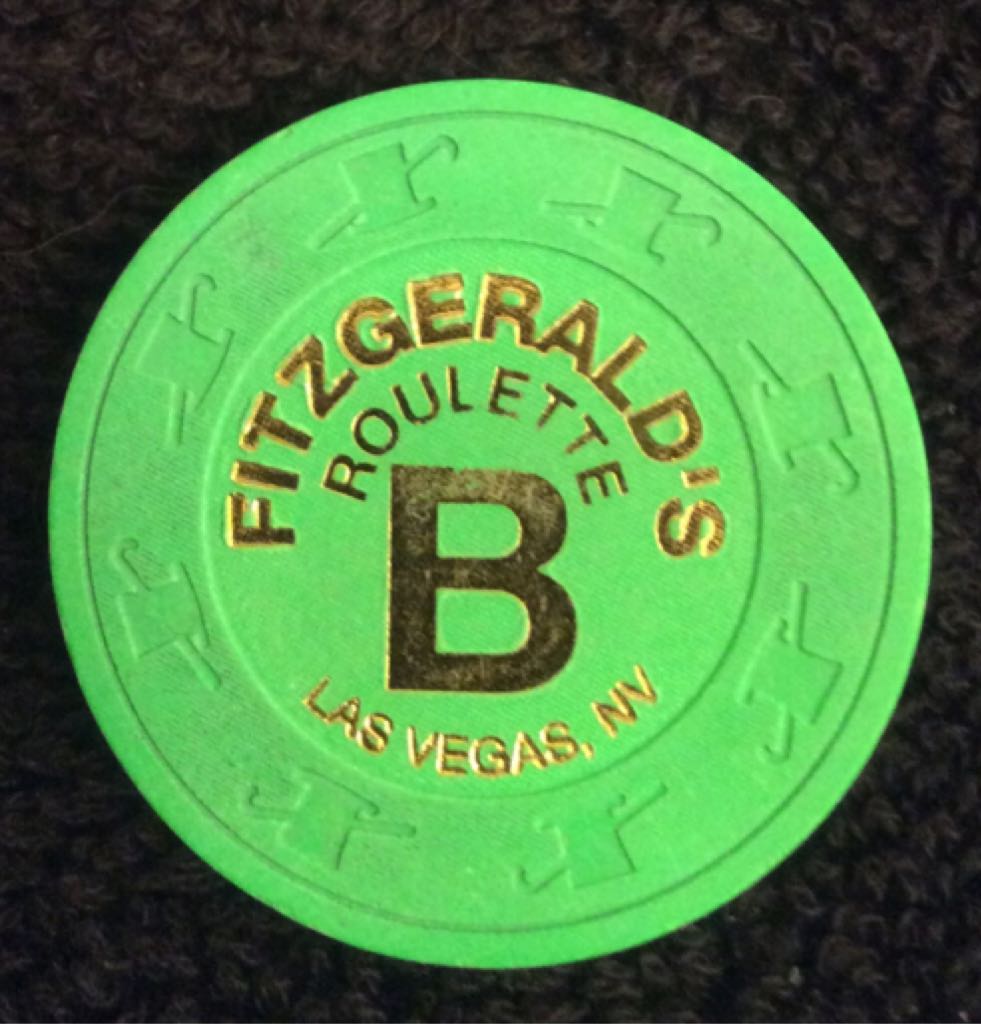 Fitzgeralds LV Roulette Chip B Green  coin collectible - Main Image 2