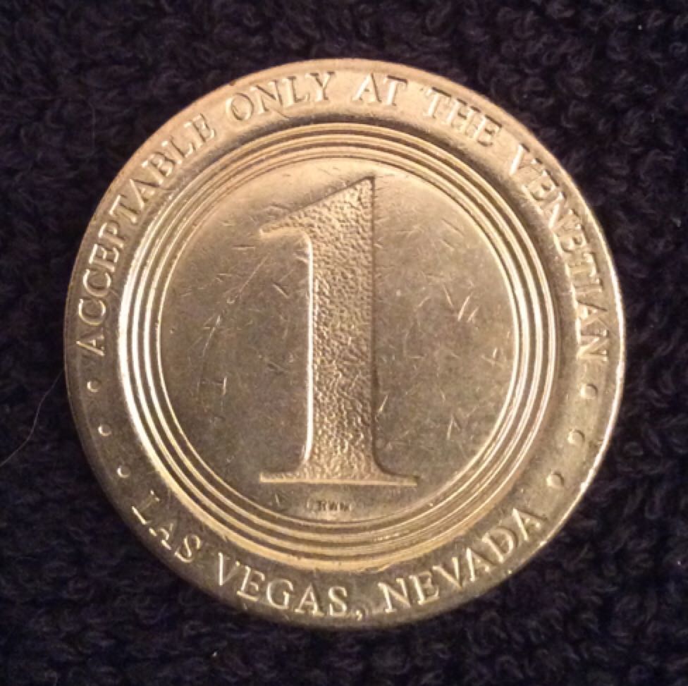 Venetian LV $1 Gaming Token  coin collectible - Main Image 2