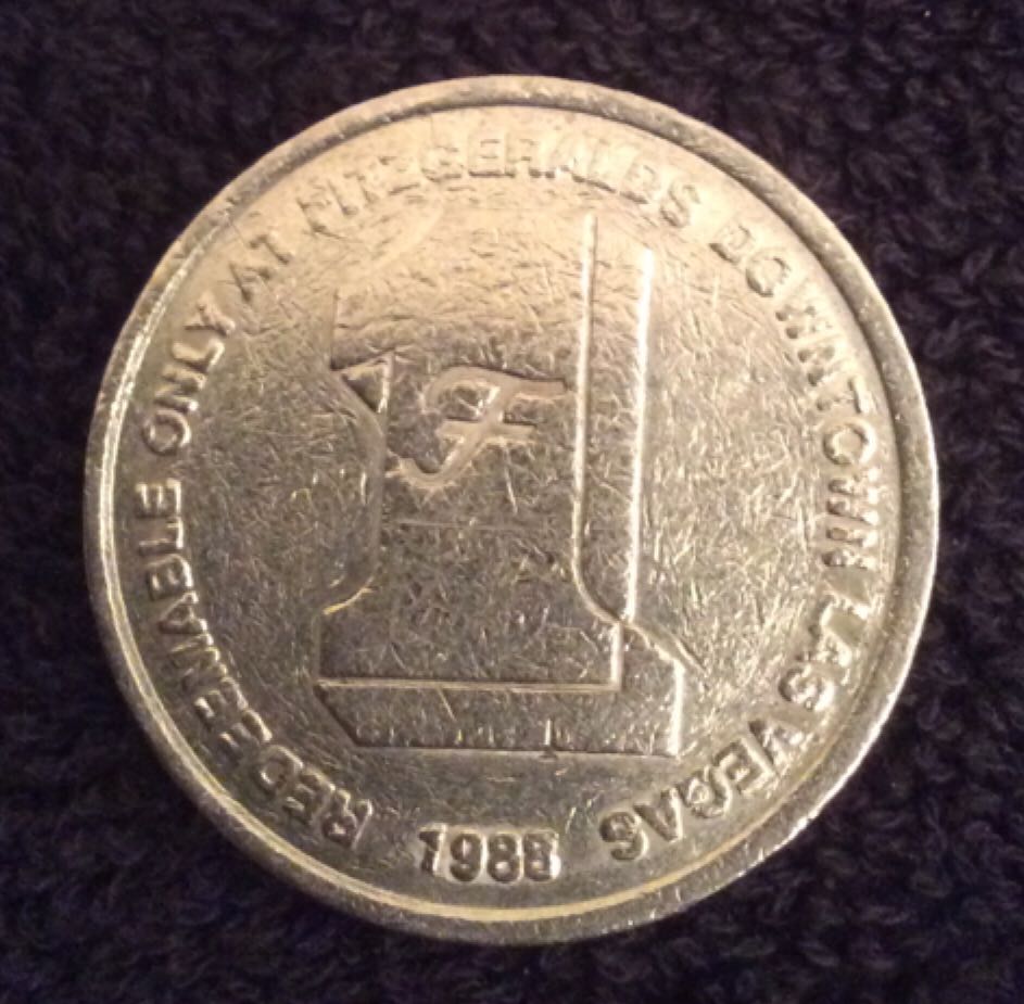 Fitzgeralds LV $1 Gaming Token  coin collectible - Main Image 2
