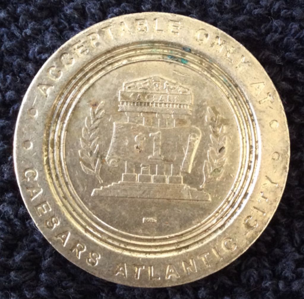 Caesars AC Temple Bar $1 Gaming Token  coin collectible - Main Image 2