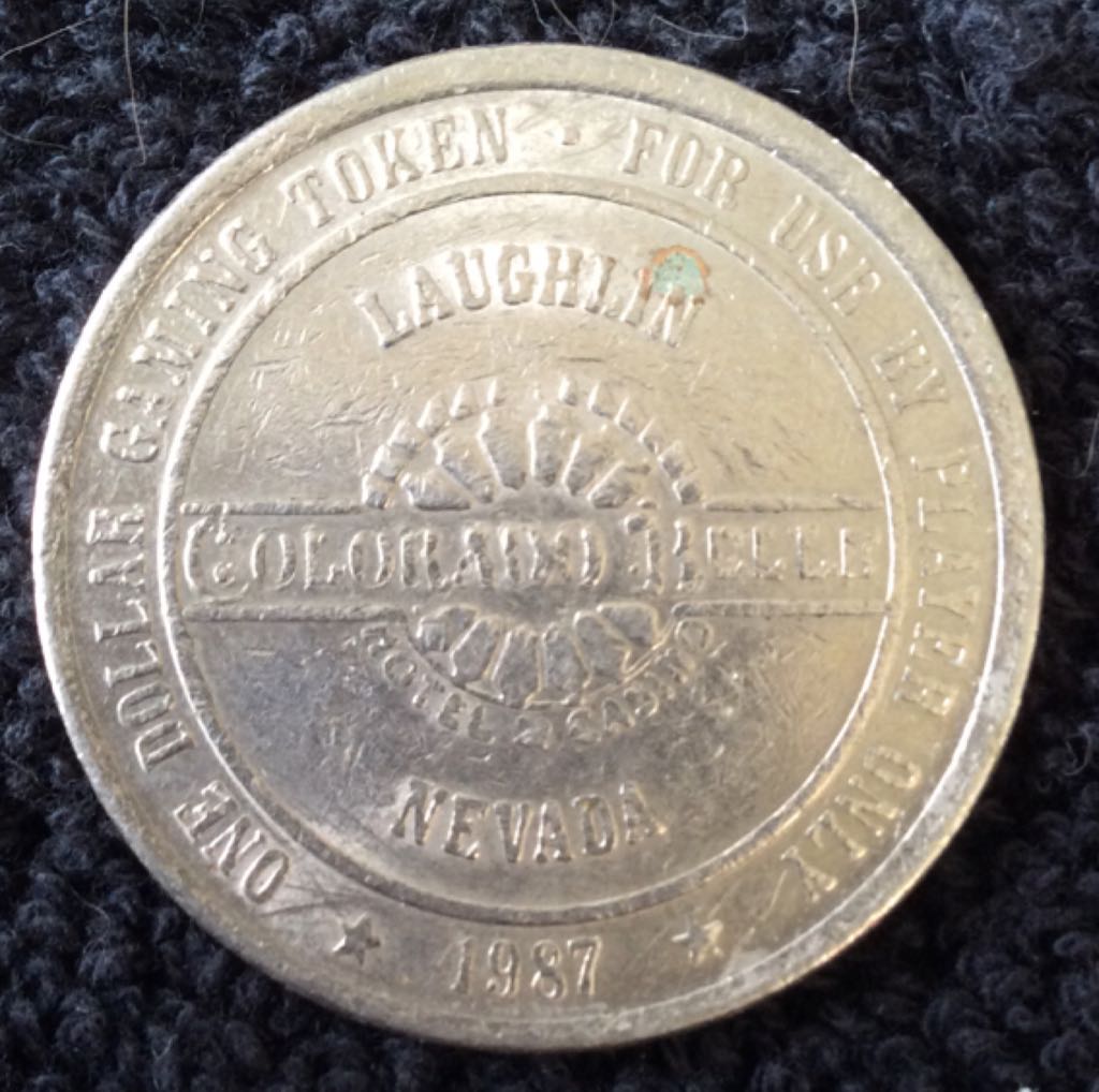 Colorado Belle Laughlin, NV 1987 $1 Gaming Token  coin collectible - Main Image 2