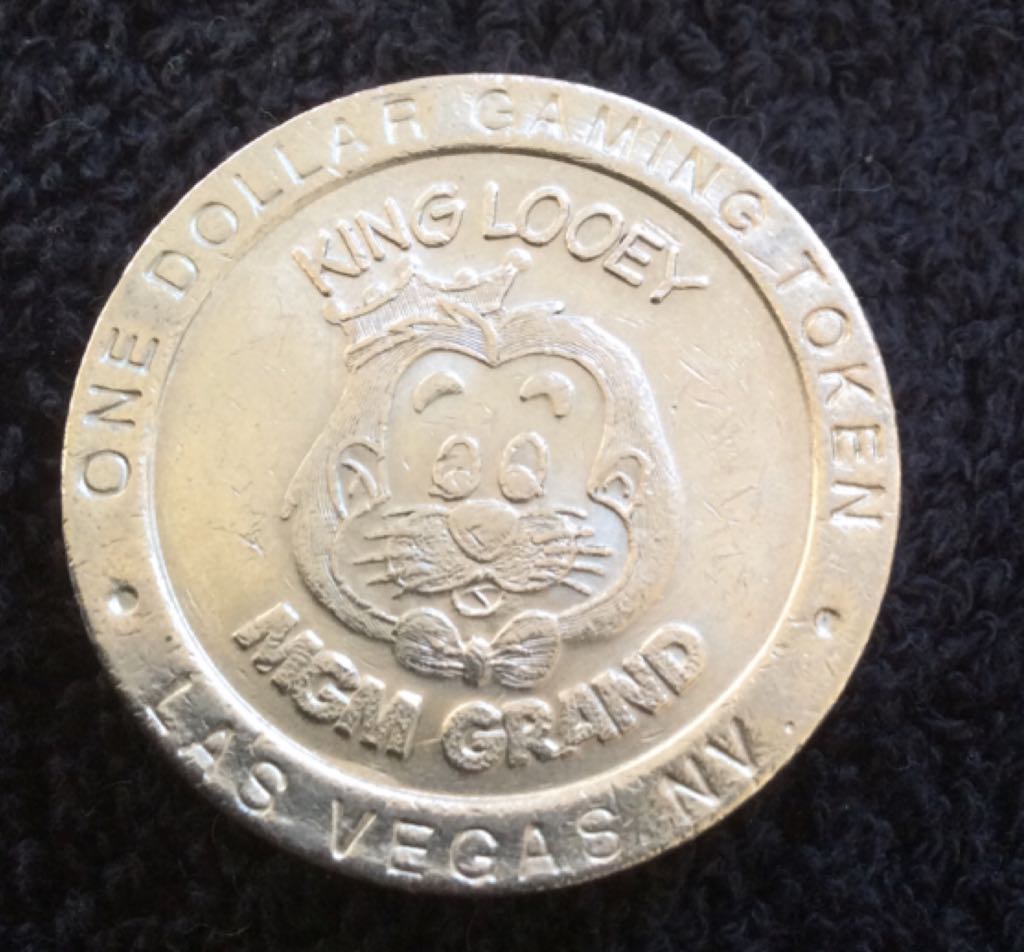 MGM Grand Hotel & Casino LV King Looney $1 Gaming Token (2)  coin collectible - Main Image 2