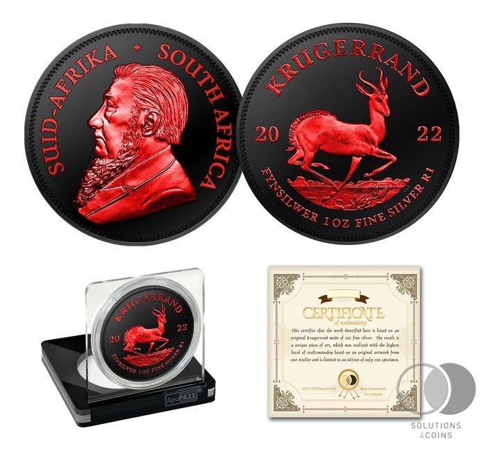 South Africa. 1 Rand 2022 Krugerrand, Obscura SPACE PLATINUM RED Schwarzplatin Weltneuheit, 1 Oz  coin collectible - Main Image 4