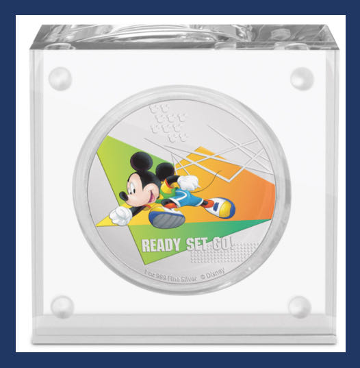 2020 Niue Disney RUNNING (1.) Mickey Mouse “READY SET GO!” 1 oz .999 Silver $2 Proof  coin collectible - Main Image 3