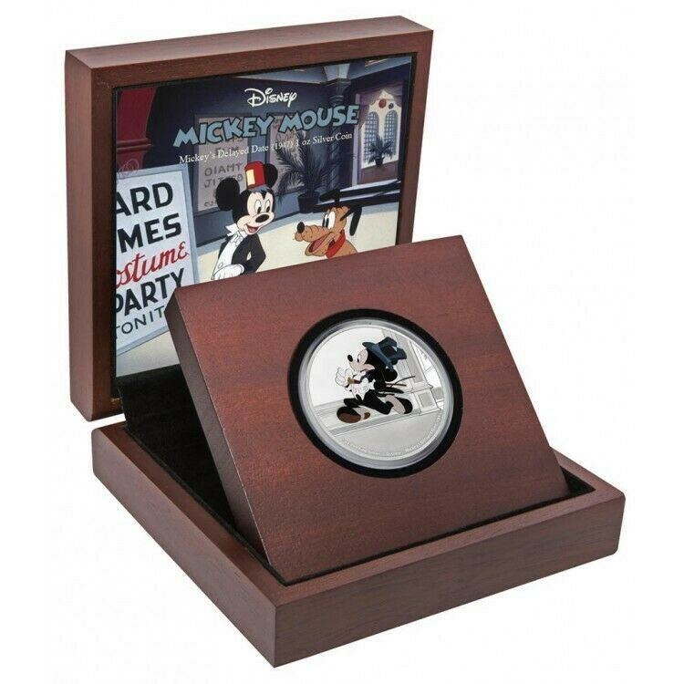 Niue 2017 2$ DISNEY MICKEY “THROUGH THE AGES (6.)” MICKEY’S DELAYED DATE 1oz SILVER PROOF COLOURED COIN  coin collectible - Main Image 3