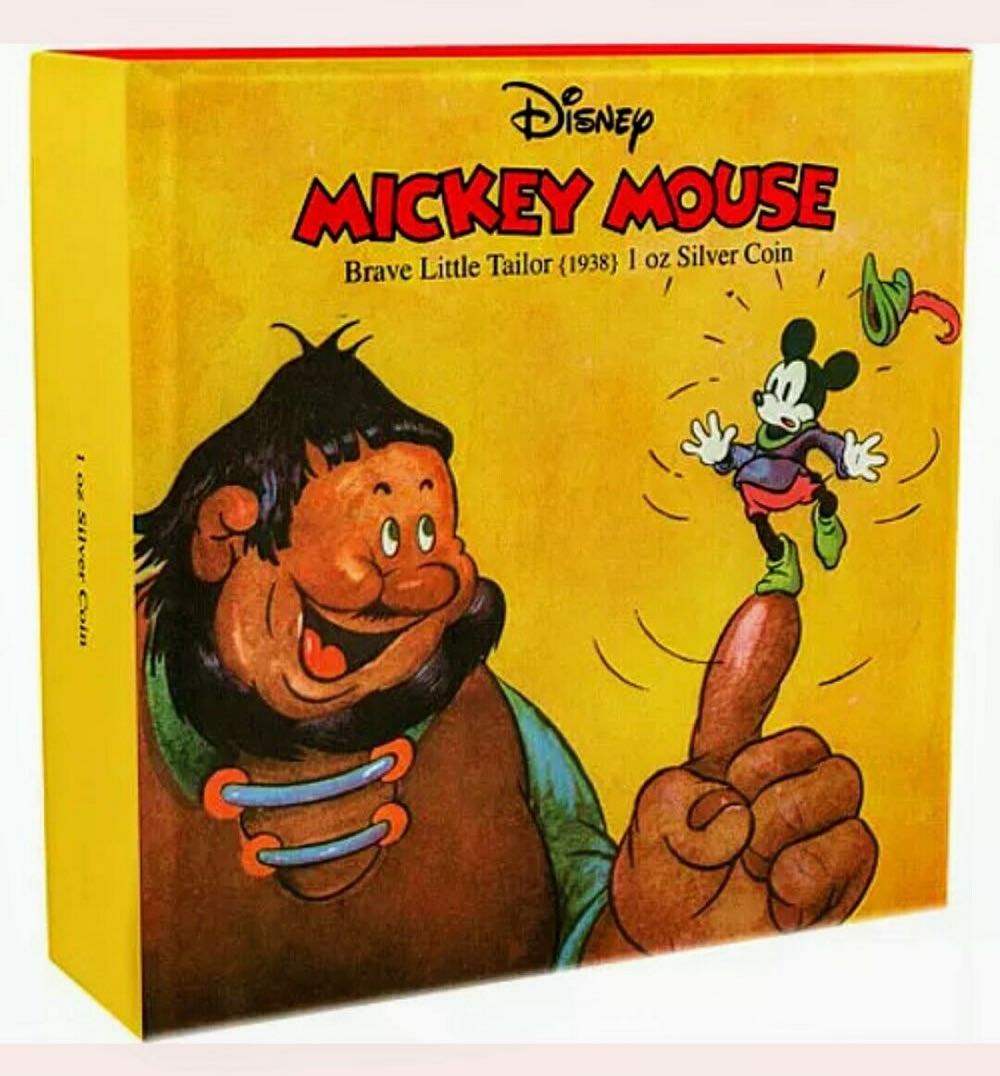 Niue 2016 2$ DISNEY MICKEY “THROUGH THE AGES (2.)” BRAVE LITTLE TAILOR (1938) Colorized 1oz .999 Proof Silver Coin  coin collectible - Main Image 3