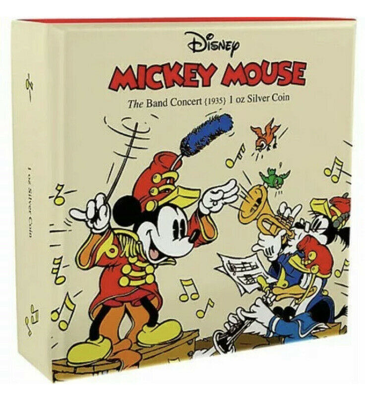 Niue 2016 2$ DISNEY MICKEY “THROUGH THE AGES (1.)” MOUSE THE BAND CONCERT Colorized 1oz .999 Proof Silver Coin  coin collectible - Main Image 3