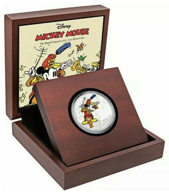 Niue 2016 2$ DISNEY MICKEY “THROUGH THE AGES (1.)” MOUSE THE BAND CONCERT Colorized 1oz .999 Proof Silver Coin  coin collectible - Main Image 4