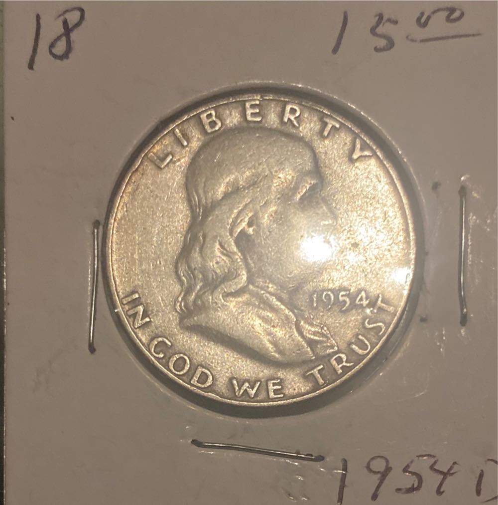 Benjamin Franklin Half Dollar 1954 D  coin collectible - Main Image 2