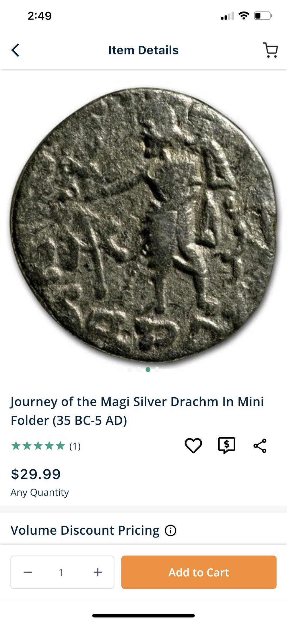 Journey Of The Magi Silver Drachm  coin collectible - Main Image 2
