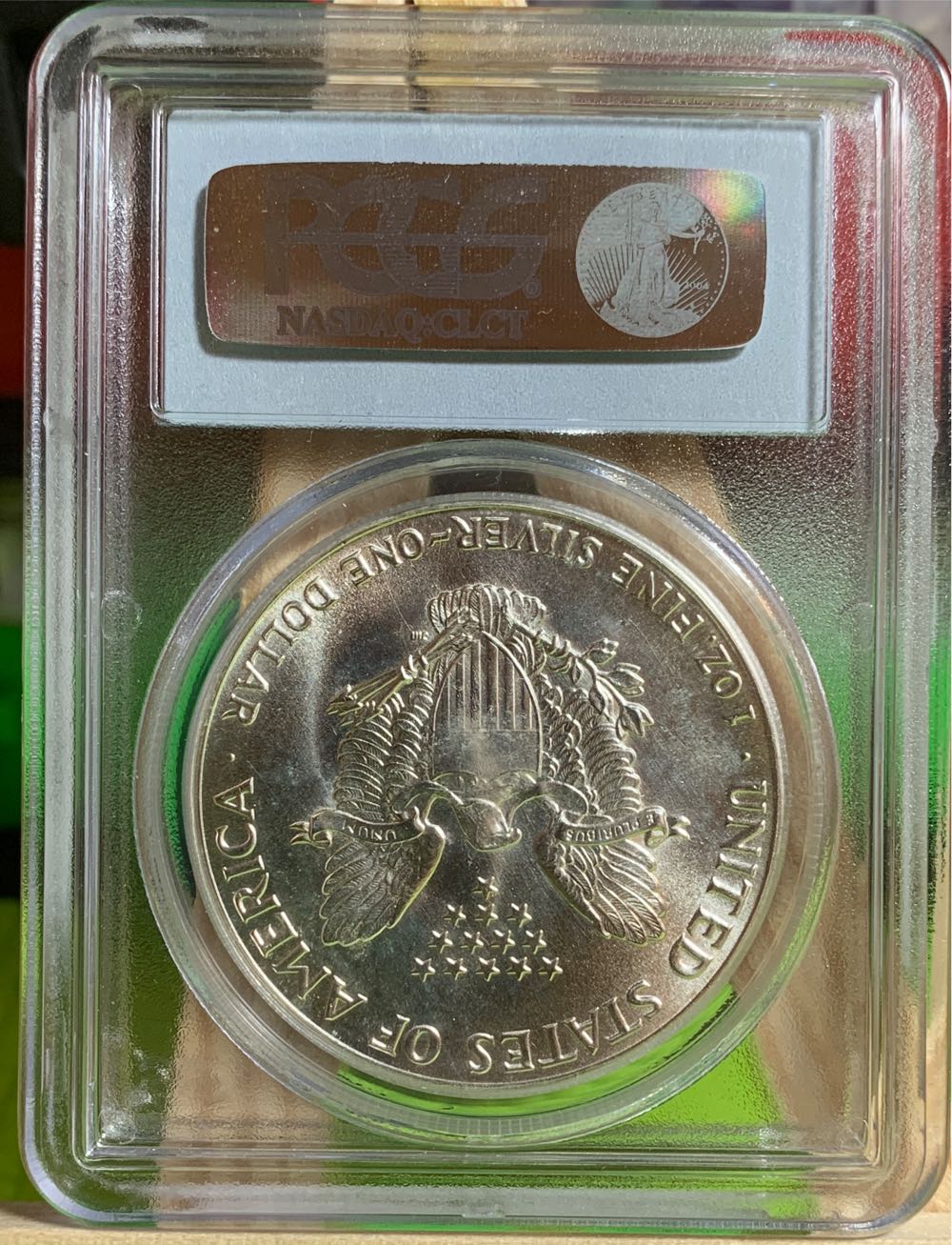 1987 Silver Eagle PCGS MS 69  coin collectible - Main Image 2