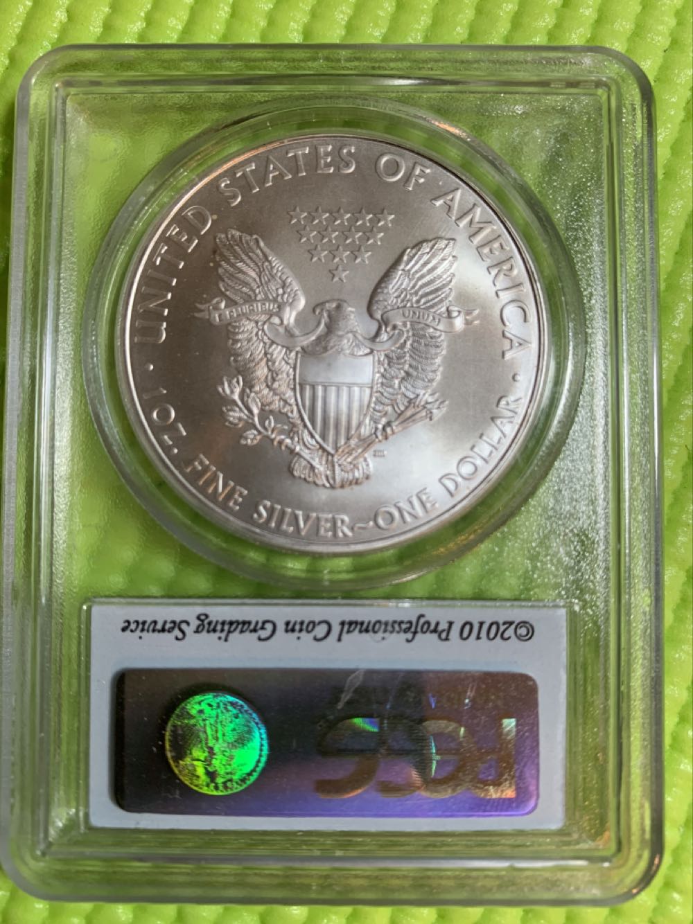 2010-P Silver Eagle PCGS MS 69  coin collectible - Main Image 2