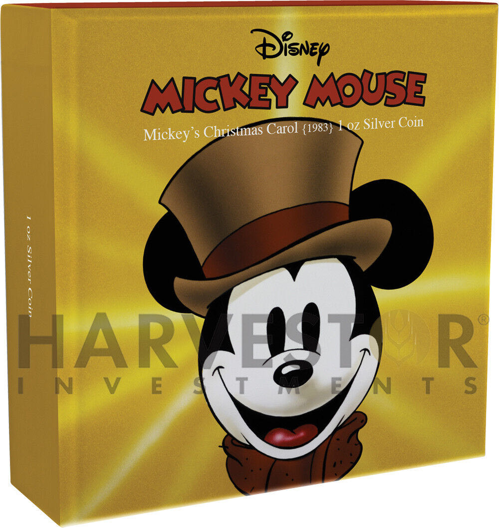 Niue 2017 2$ DISNEY MICKEY “THROUGH THE AGES (8.)” A Christmas Carol Colorized Proof With Box and COA  coin collectible - Main Image 3