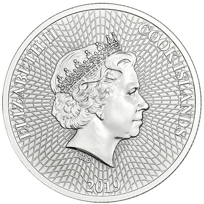 Cook Islands. 1 Dollar 2019 - Silver Star - 24K gold plated - 1 Oz  coin collectible - Main Image 2