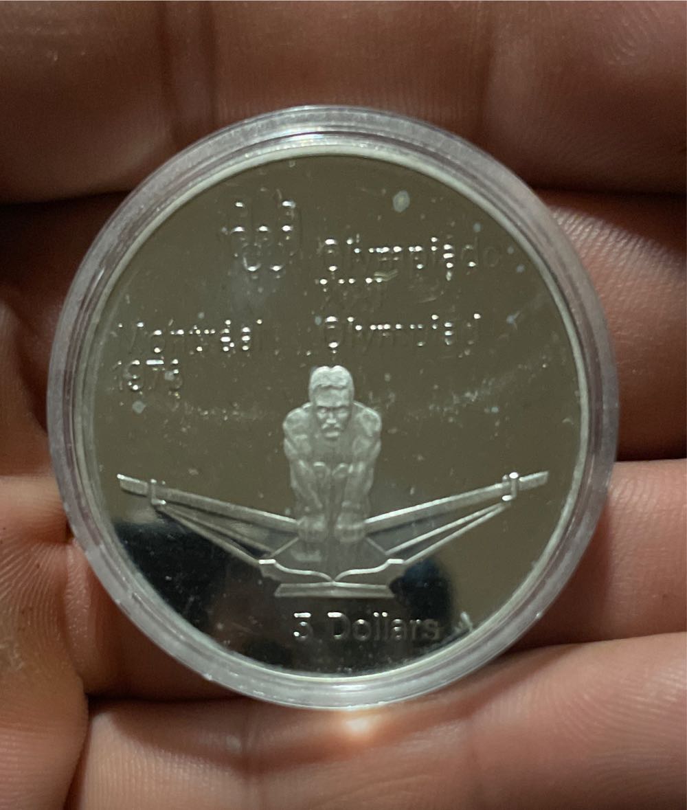 1974-RCM UNC Silver 5 Dollar Coin Olympic Rower  Montreal Olympics Games  coin collectible - Main Image 2