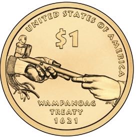 Sacagawea- Wampanoag Treaty  coin collectible - Main Image 2
