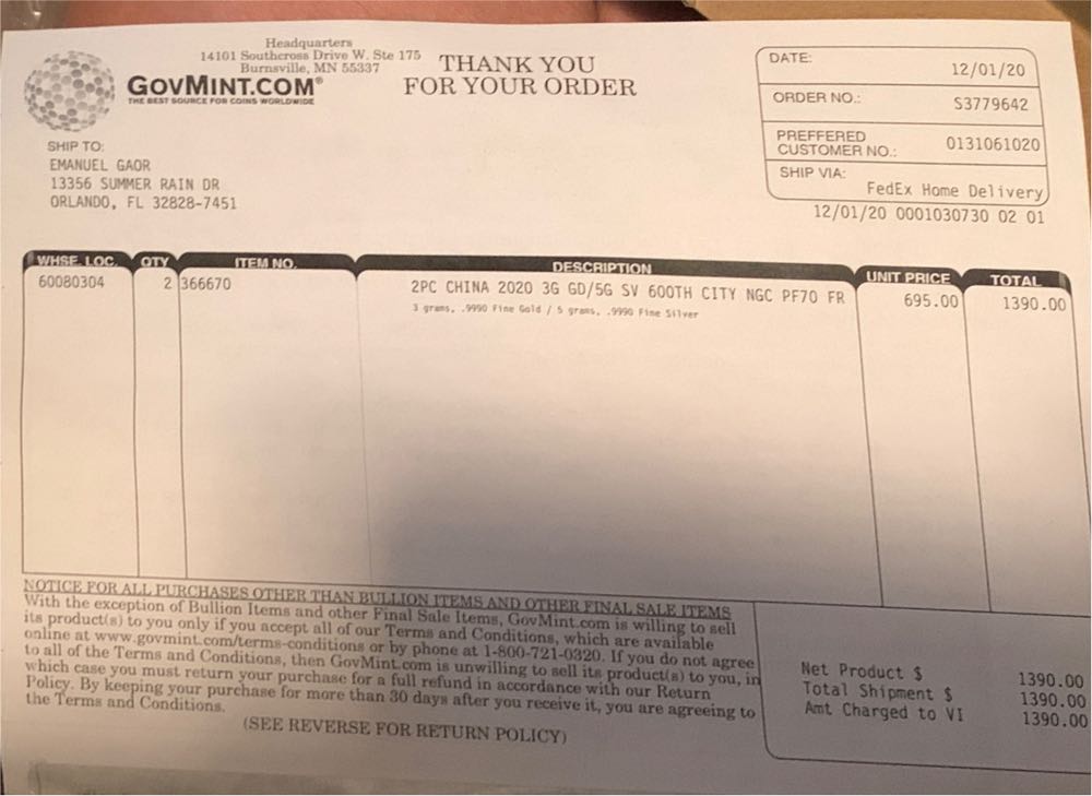 2020 China G50Y  coin collectible [Barcode 66056770006039885079] - Main Image 3