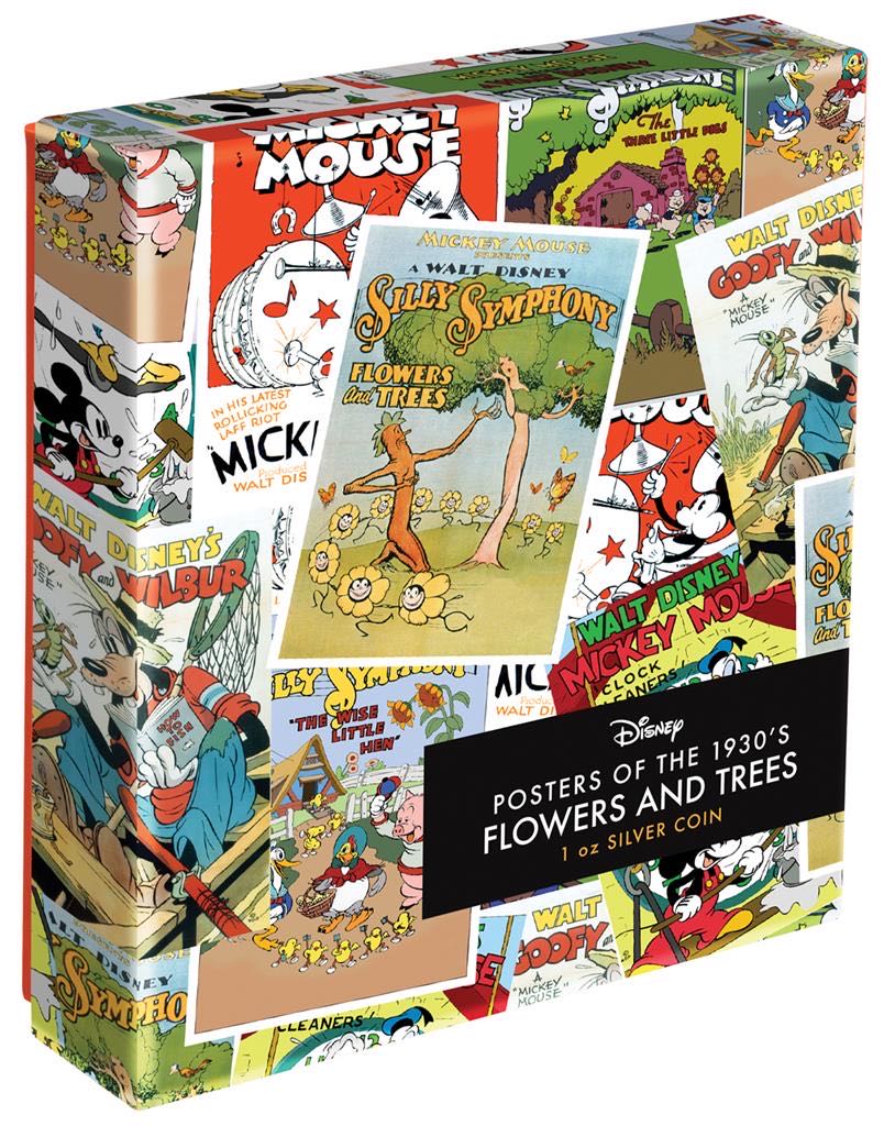 2017 Niue 2$ - Silly Symphony “FLOWERS AND TREES” - Disney Posters of the 1930s (2.) - 1 0z Silver Proof  coin collectible - Main Image 4