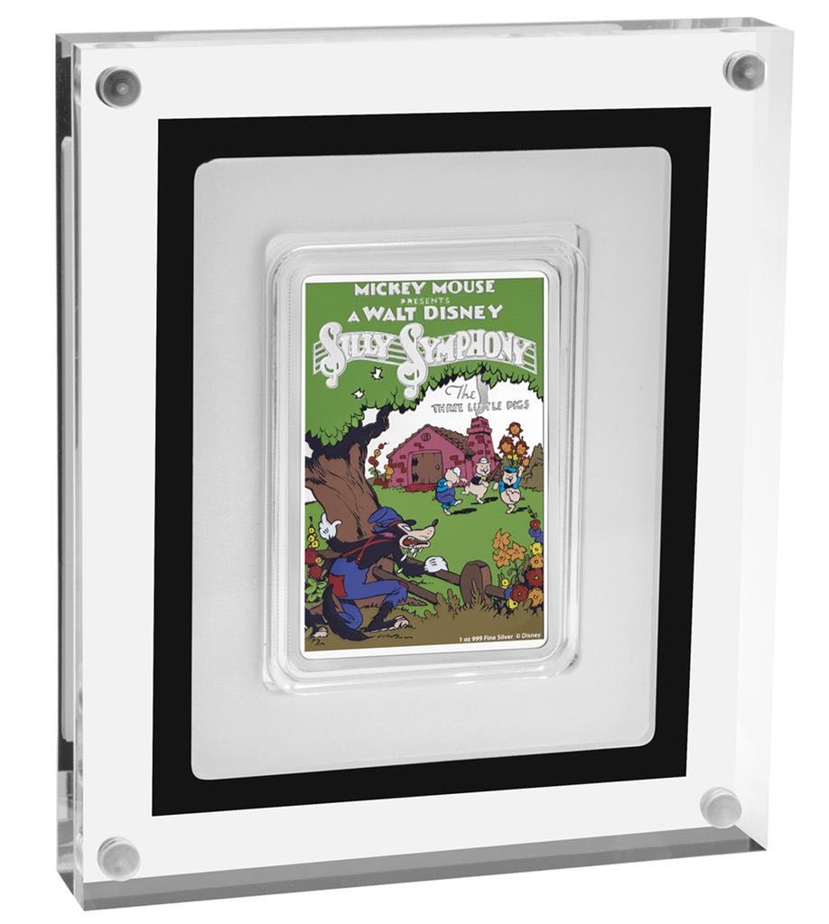 2017 Niue 2$ - Silly Symphony “THE THREE LITTLE PIGS” - Disney Posters (3.) - 1 0z Silver Proof  coin collectible - Main Image 3