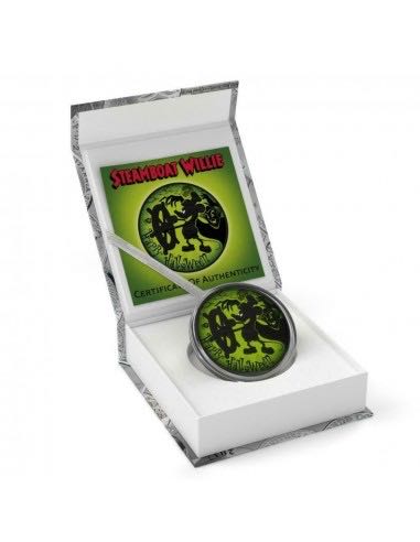 Niue 2017 HALLOWEEN GREEN Steamboat Willie Santa Mickey 2$ 1 oz Silver Coin  coin collectible - Main Image 3