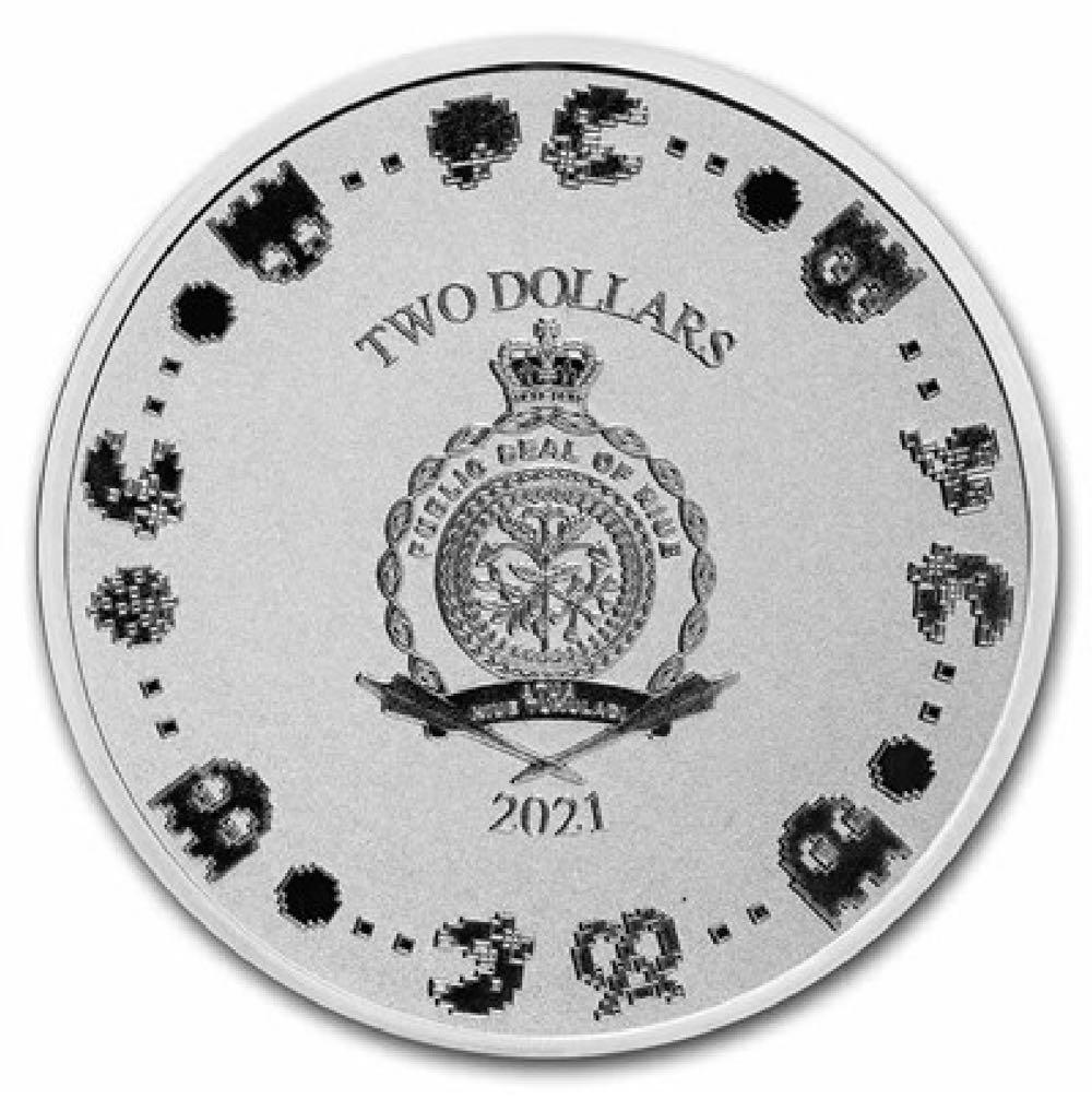 2022 Nuie 1 oz Silver $2 MS. PAC-MAN 40th Anniversary BU  coin collectible - Main Image 2