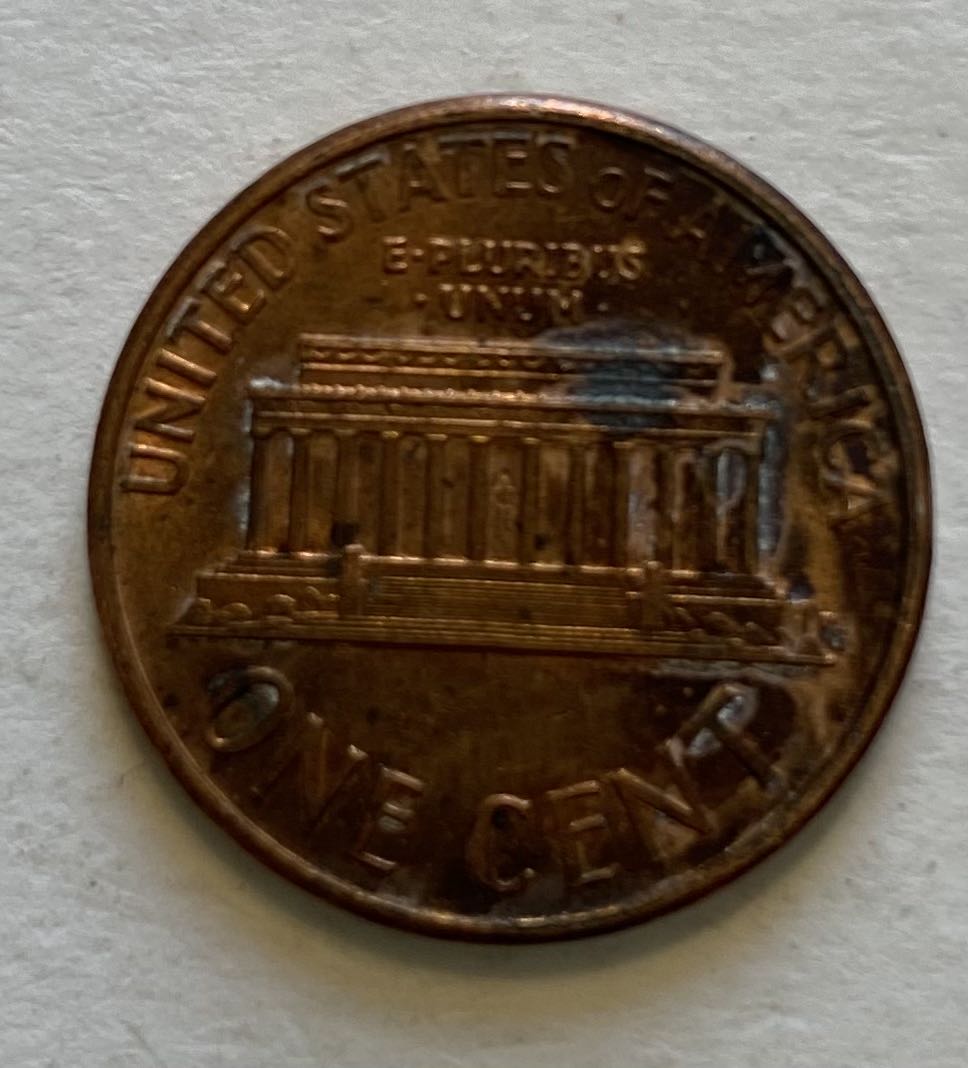 Penny Lincoln Memorial 1991 D  coin collectible - Main Image 2