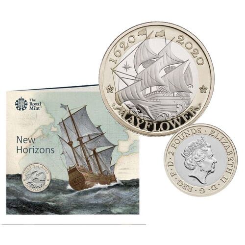 Mayflower £2 Pound Brilliant Uncirculated  coin collectible [Barcode 5026177471752] - Main Image 2