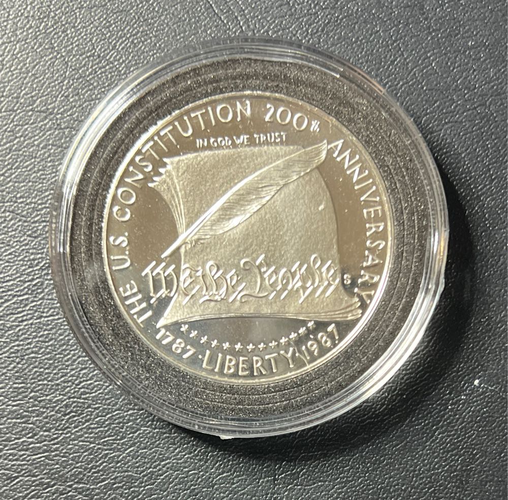 1987 S Proof Commemorative Constitution Bicentennial Dollar  coin collectible - Main Image 2