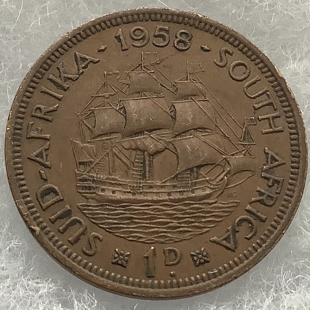 South Africa 1 Penny 1958  coin collectible - Main Image 1