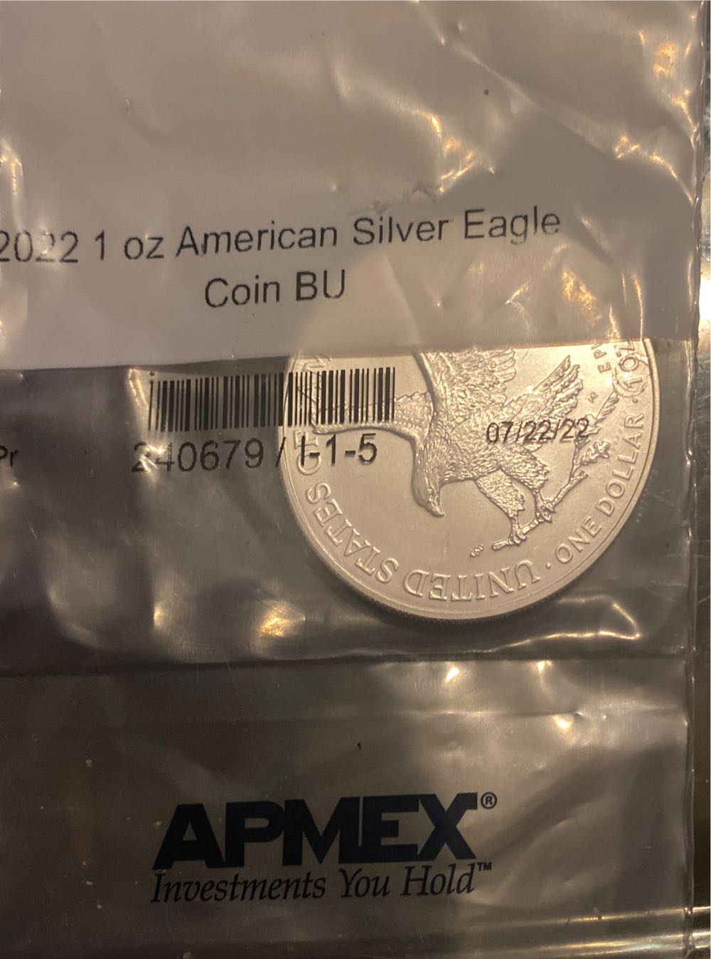 Silver Eagle 2022  coin collectible - Main Image 2