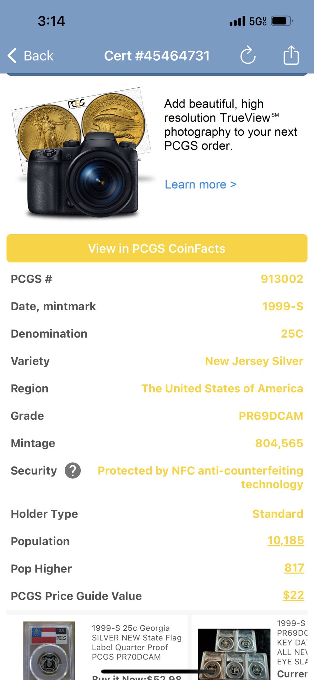 State Quarter Pennsylvania 1999-S (Silver)  coin collectible - Main Image 3