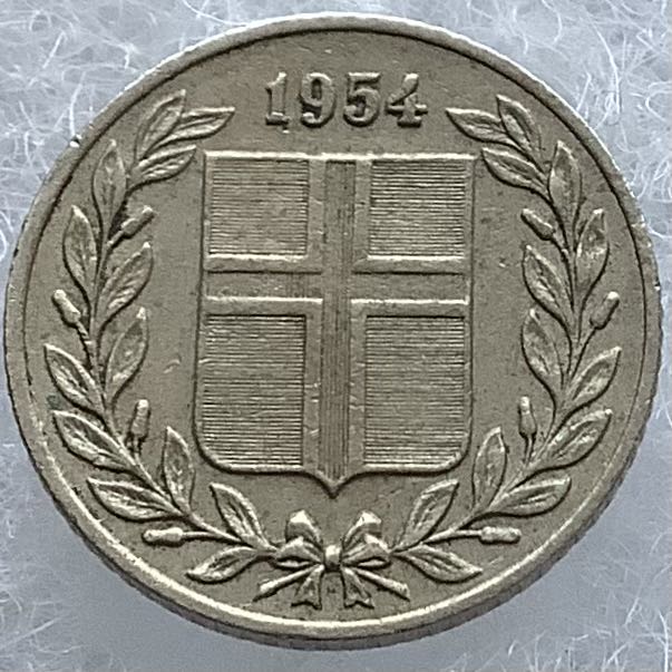 Iceland 25 Aurar 1954  coin collectible - Main Image 2