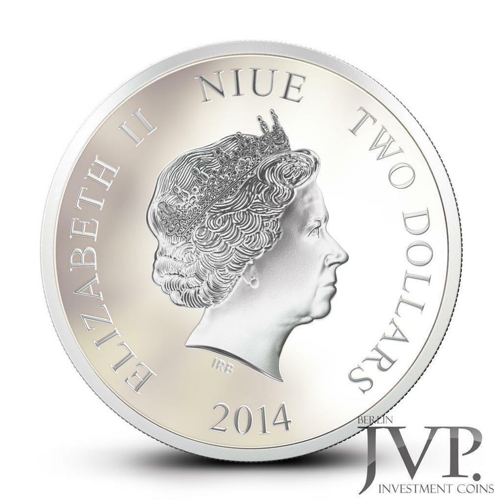 Niue 2014 2$ Disney Mickey & Friends GOOFY (5.) 1 oz .999 silver colorized Proof coin COA & Box - available  coin collectible - Main Image 2