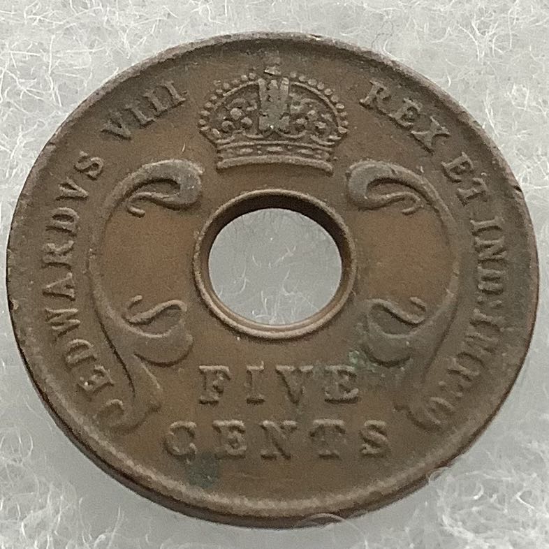 British East Africa 5 Cents 1936  coin collectible - Main Image 2