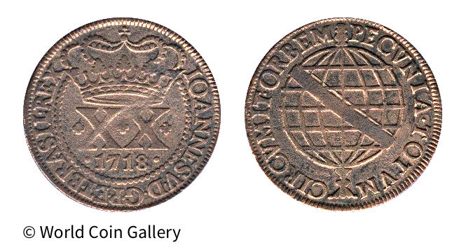 Brazil 20 Reis 1729  coin collectible - Main Image 3