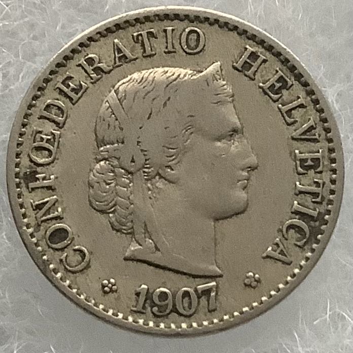 Switzerland 5 Rappen 1907  coin collectible - Main Image 2