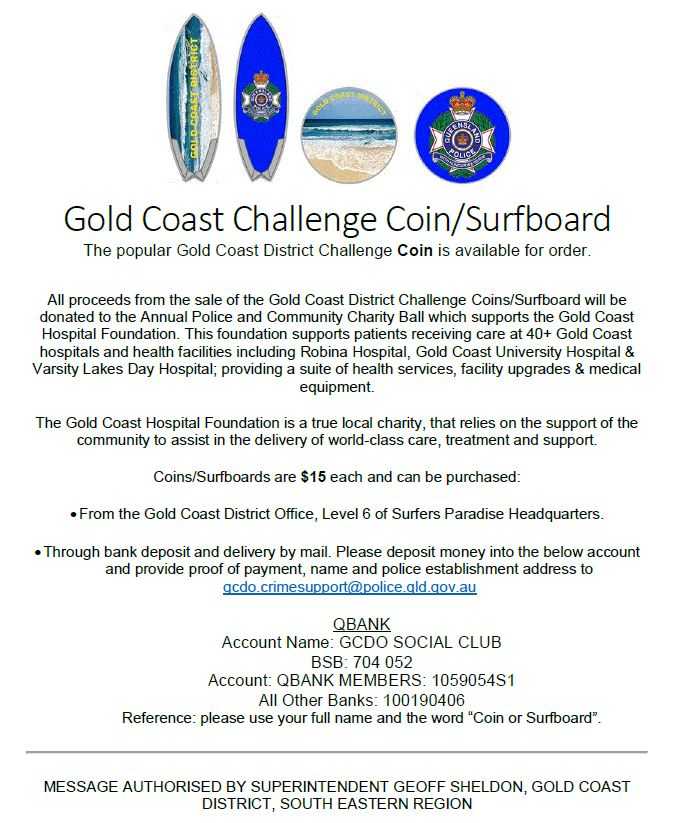 013 2019 Gold Coast Surfboard  coin collectible - Main Image 2
