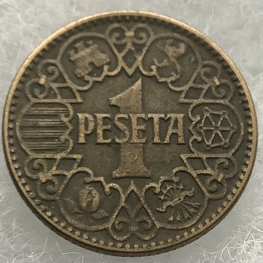 Spain 1 Peseta 1944 coin collectible - Main Image 1