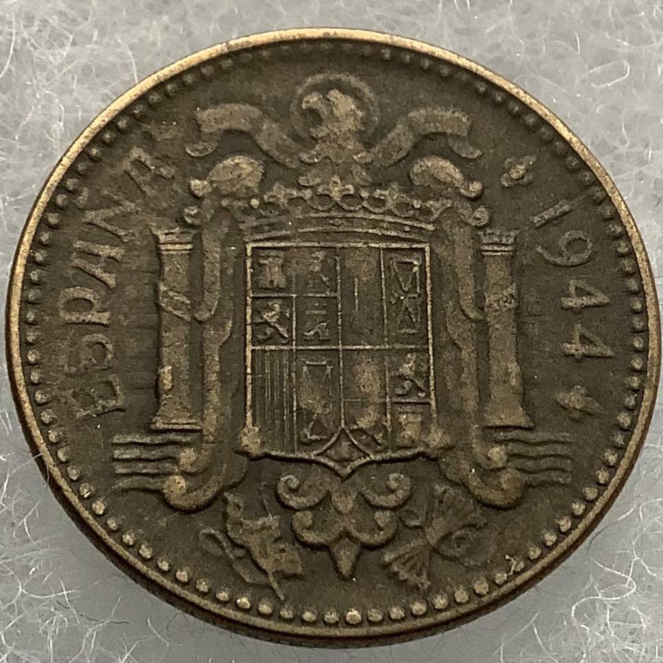 Spain 1 Peseta 1944 coin collectible - Main Image 2