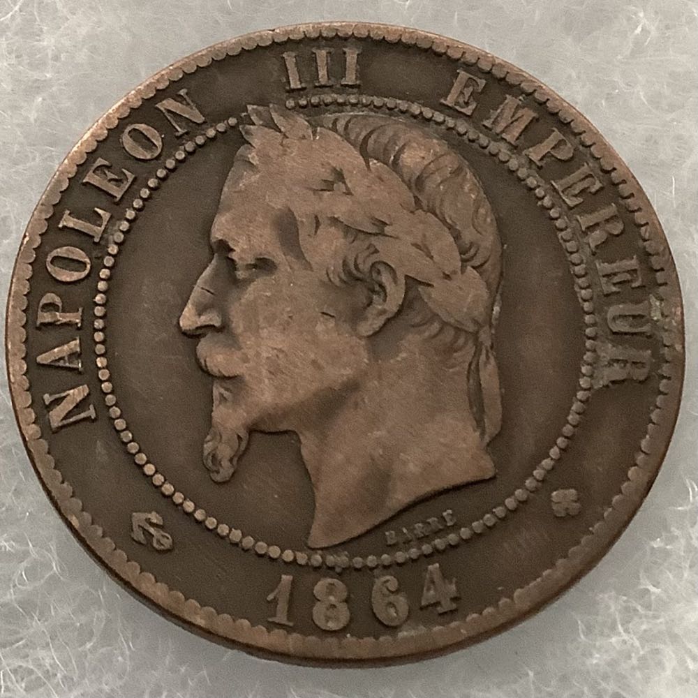 France 10 Centimes 1864  coin collectible - Main Image 2