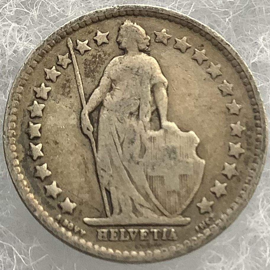 Switzerland 1/2 Franc 1914  coin collectible - Main Image 2