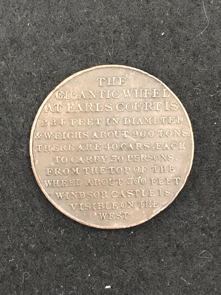Earls Court Gigantic Wheel Souvenir Medal  coin collectible - Main Image 2