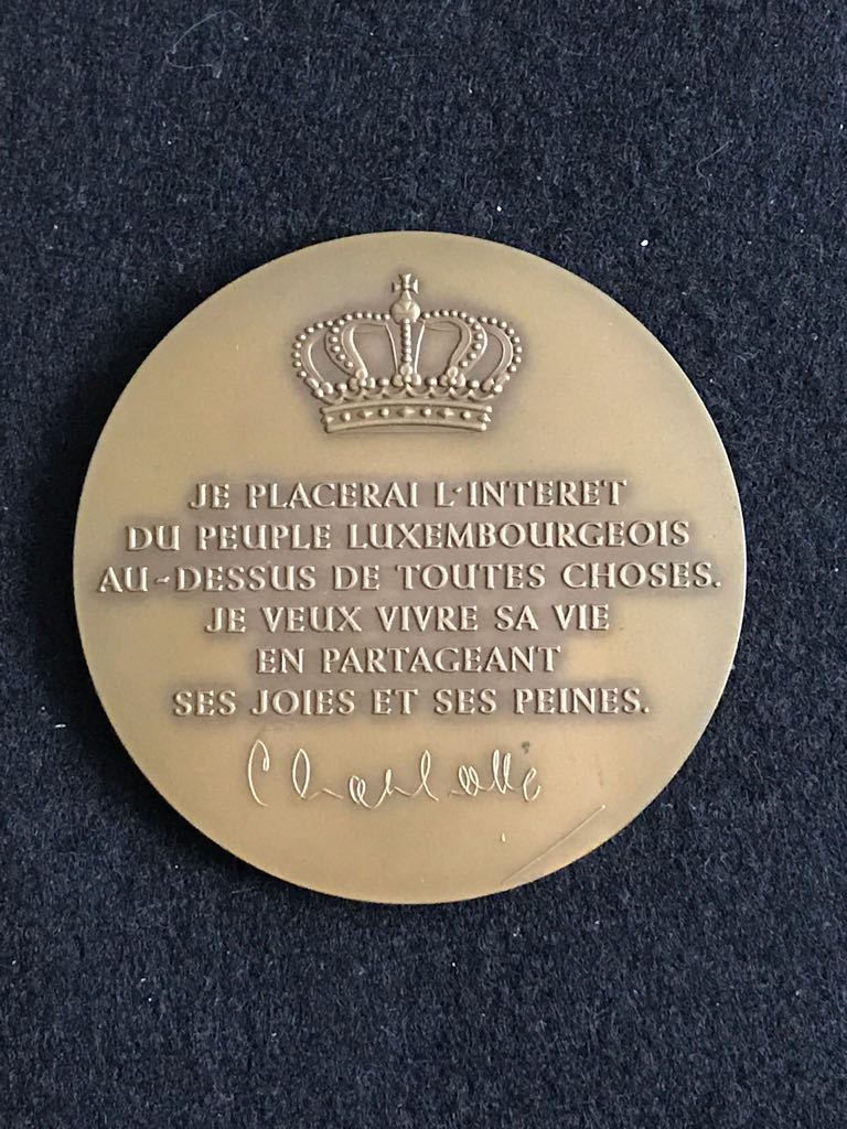 Charlotte Grand Duchess Of Luxembourg 1896-1985 Medal  coin collectible - Main Image 2